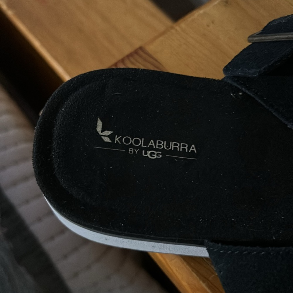 Koolaburra by UGG Buckle Sandals Platforms Black/White - Picture 10 of 11